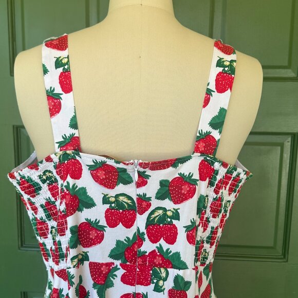 Belle Poque Summer Strawberry A-Line 50's Style Retro Dress Size XXL - Picture 4 of 13